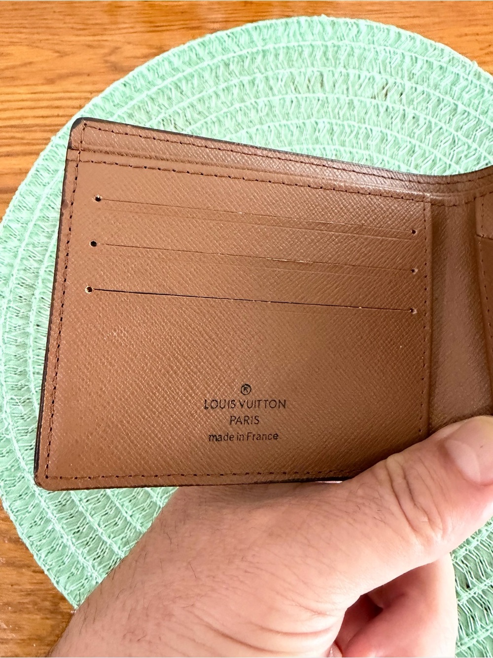 Monogrammed Leather Wallet. Never been used. - Picture 5 of 12